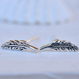Leaf Stud Earrings ~ Sterling silver 925 ~ SME076 - Maresia Jewelry