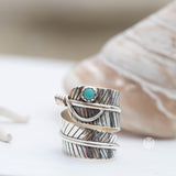 Leaf Turquoise Ring ~ Sterling Silver 925 ~ Handmade ~ Statement ~Bohemian ~ Jewelry ~Gift For Her ~Gemstone~December Birthstone~MR252