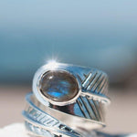 Leblon Leaf Labradorite Ring ~Sterling Silver 925~ SMR129 - Maresia Jewelry