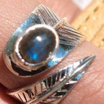 Leblon Leaf Labradorite Ring ~Sterling Silver 925~ SMR129 - Maresia Jewelry