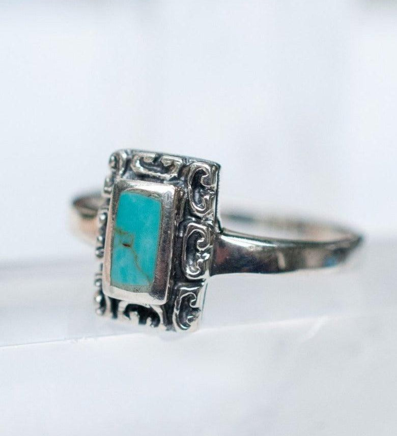 Leblon Turquoise Ring ~ Sterling Silver 925~SMR012 - Maresia Jewelry
