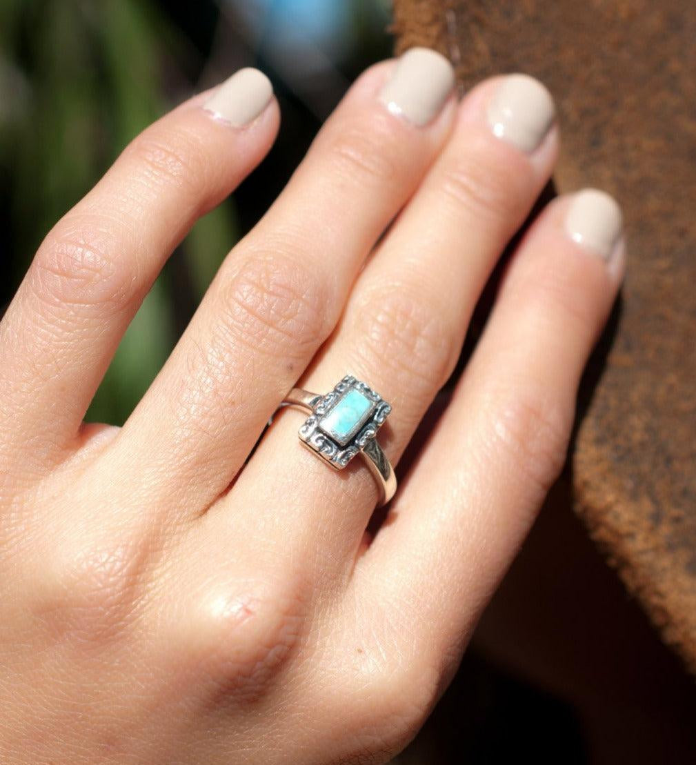 Leblon Turquoise Ring ~ Sterling Silver 925~SMR012 - Maresia Jewelry