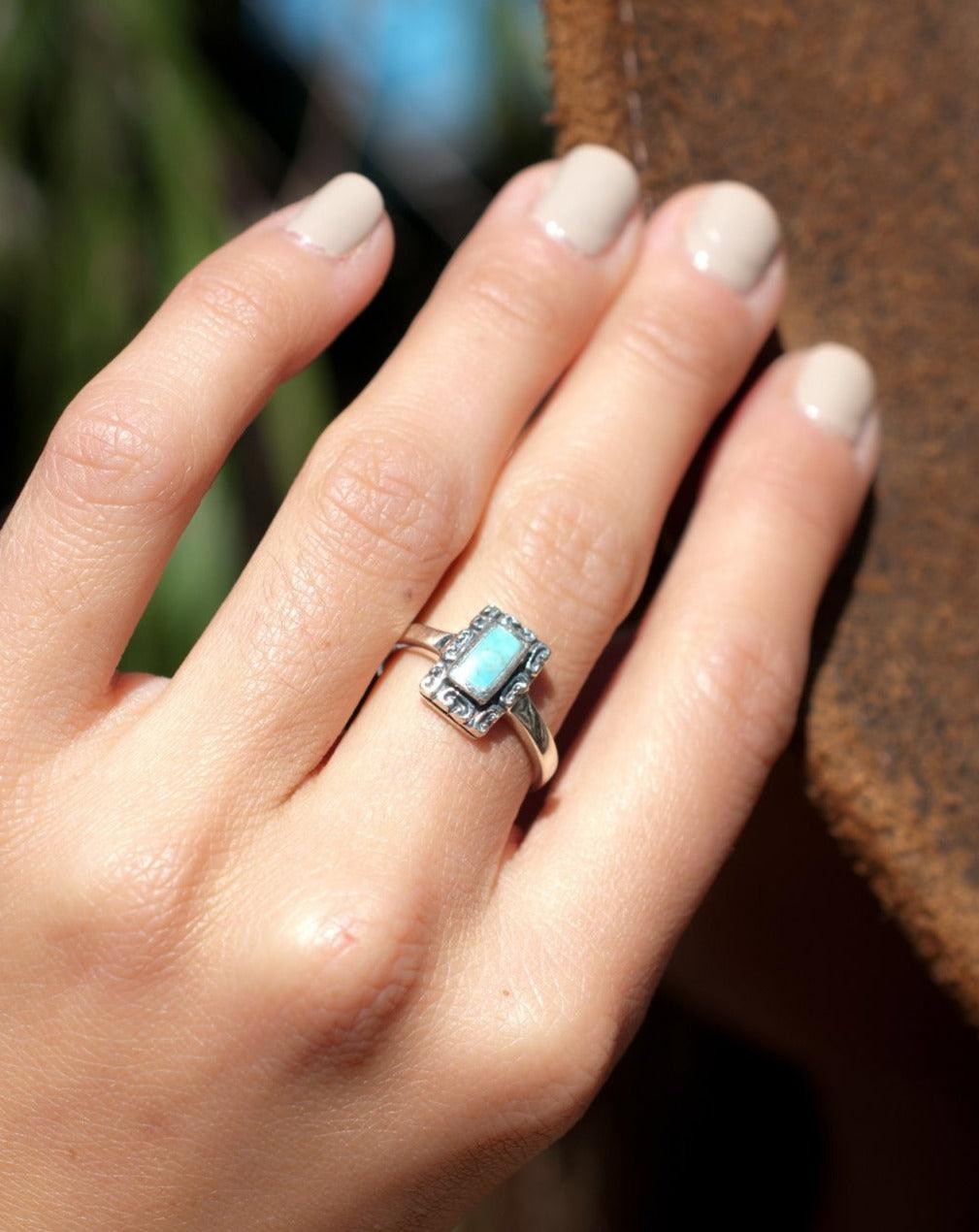 Leblon Turquoise Ring ~ Sterling Silver 925~SMR012 - Maresia Jewelry