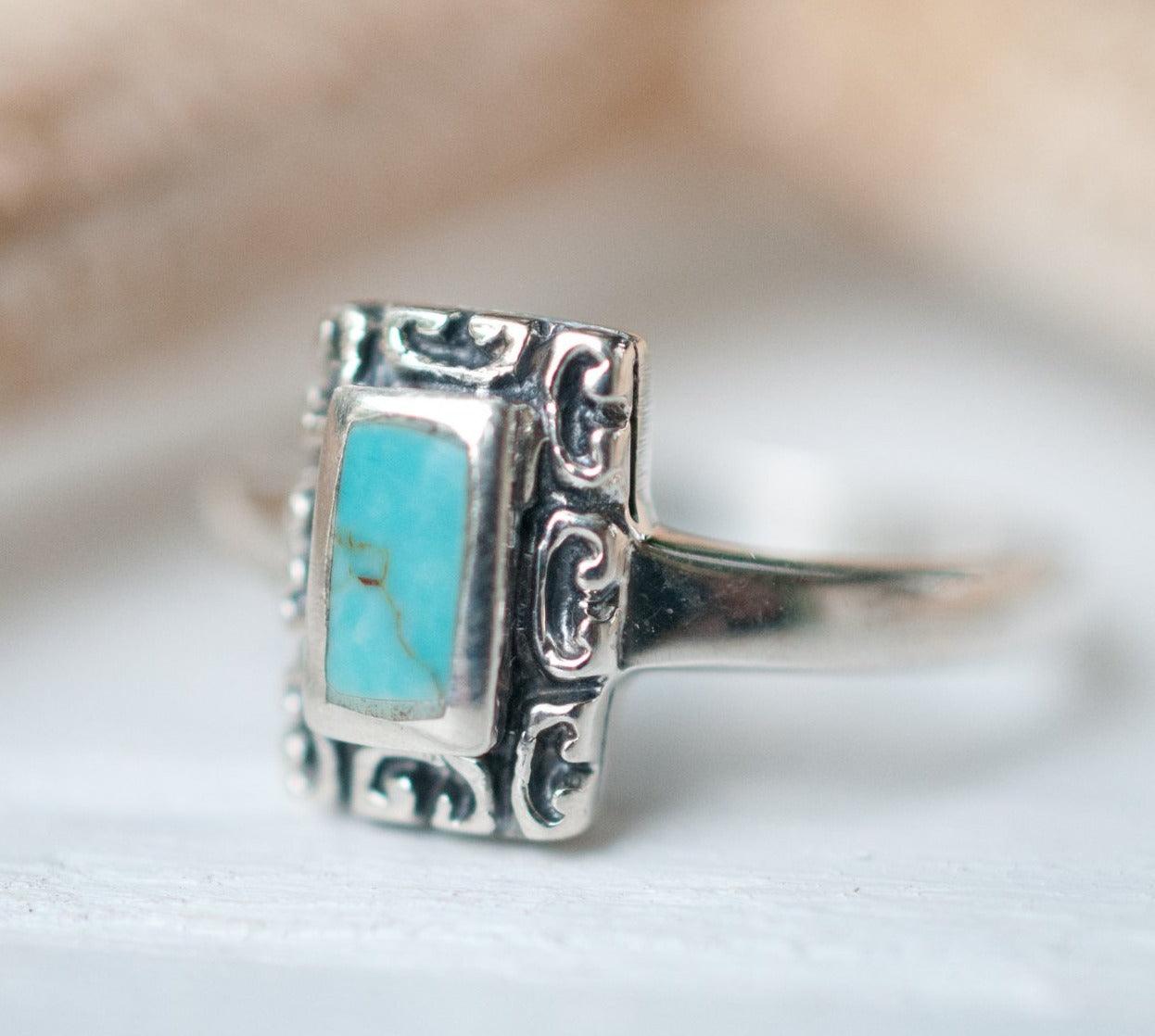 Leblon Turquoise Ring ~ Sterling Silver 925~SMR012 - Maresia Jewelry