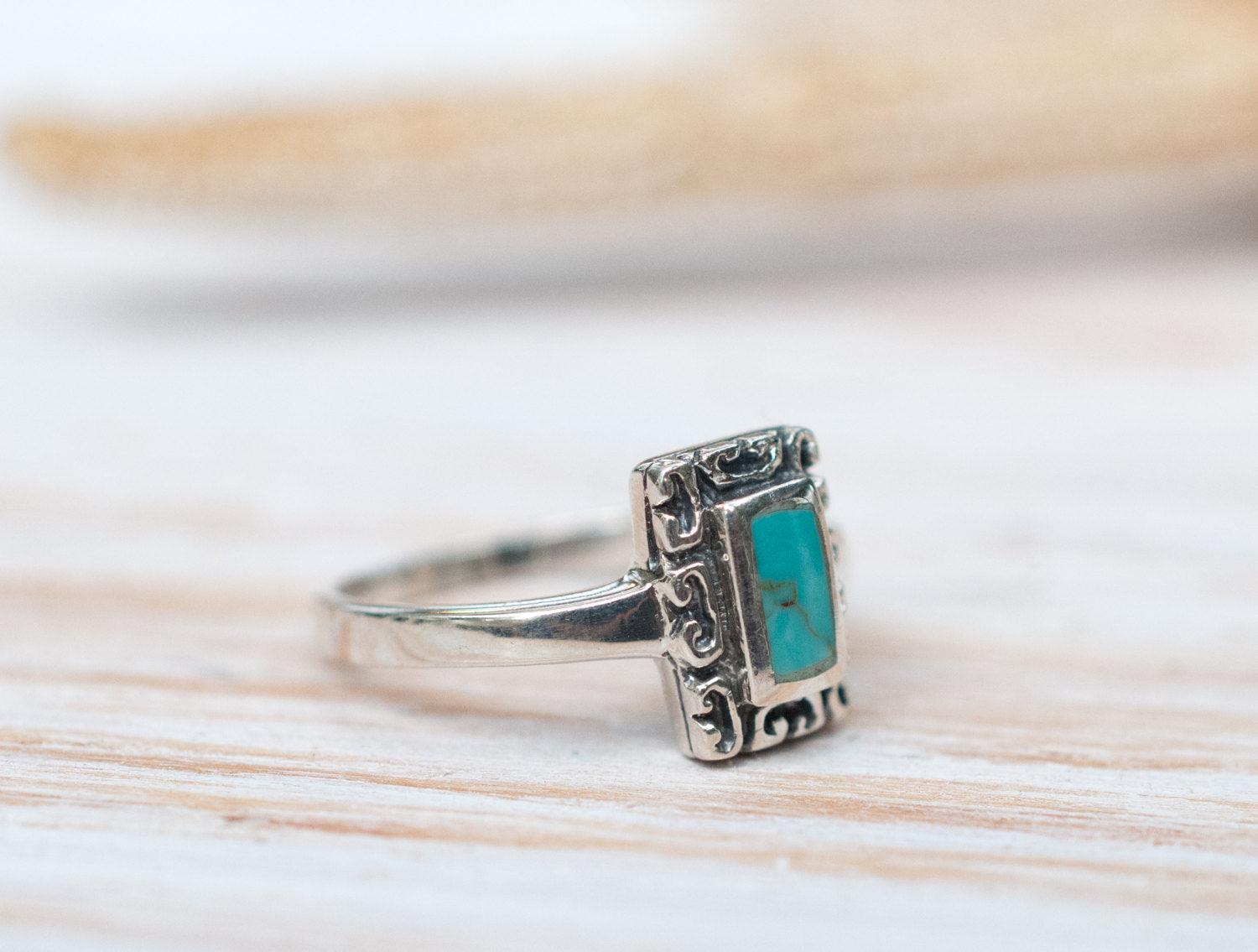 Leblon Turquoise Ring ~ Sterling Silver 925~SMR012 - Maresia Jewelry