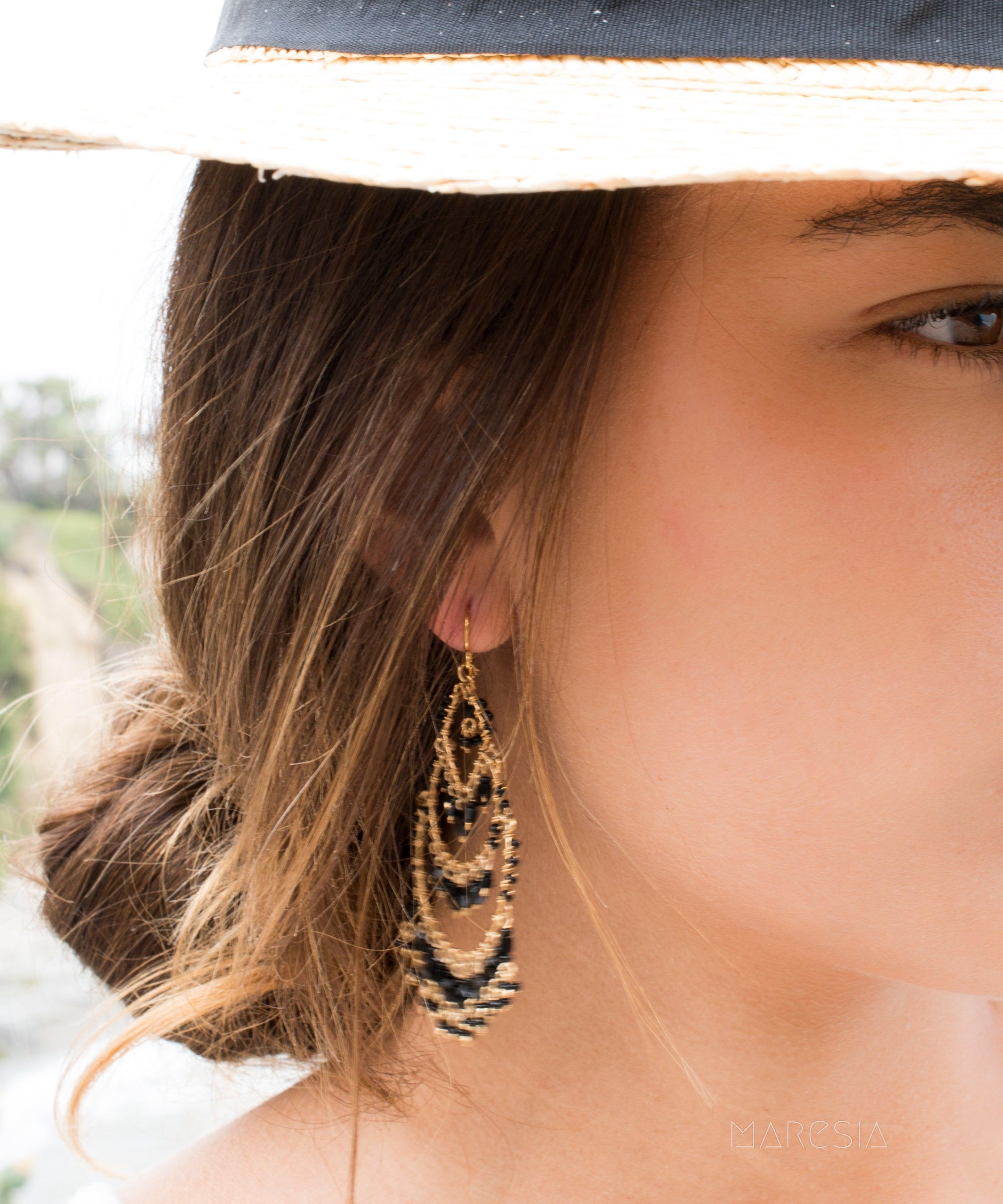 Leonora Chandelier Earrings ~Gold Plated ~ SME039 - Maresia Jewelry