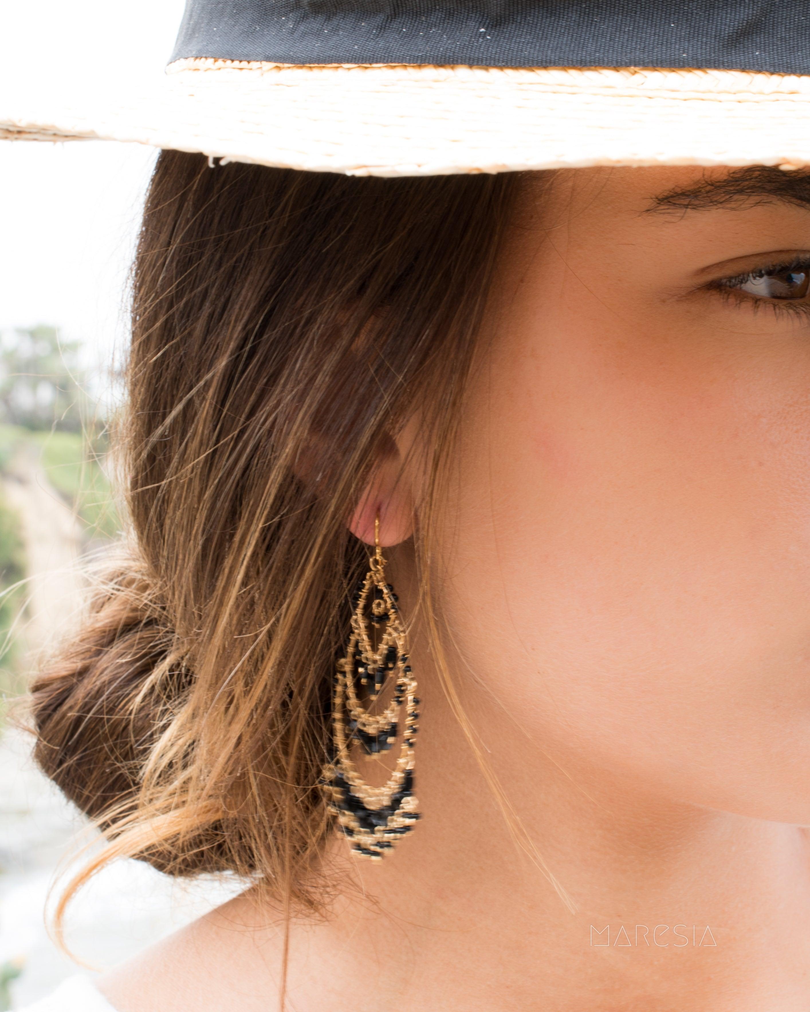 Leonora Chandelier Earrings ~Gold Plated ~ SME039 - Maresia Jewelry