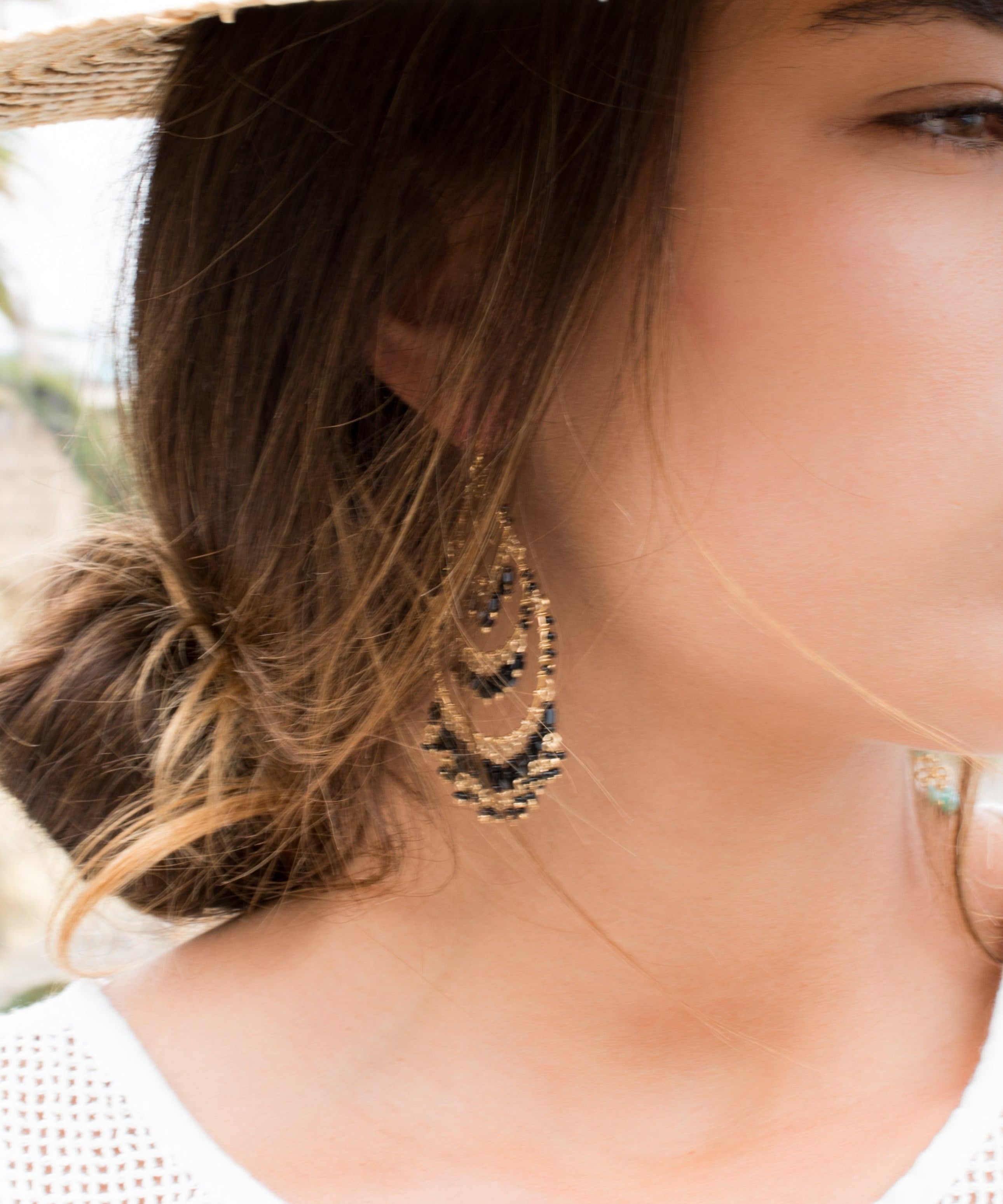 Leonora Chandelier Earrings ~Gold Plated ~ SME039 - Maresia Jewelry