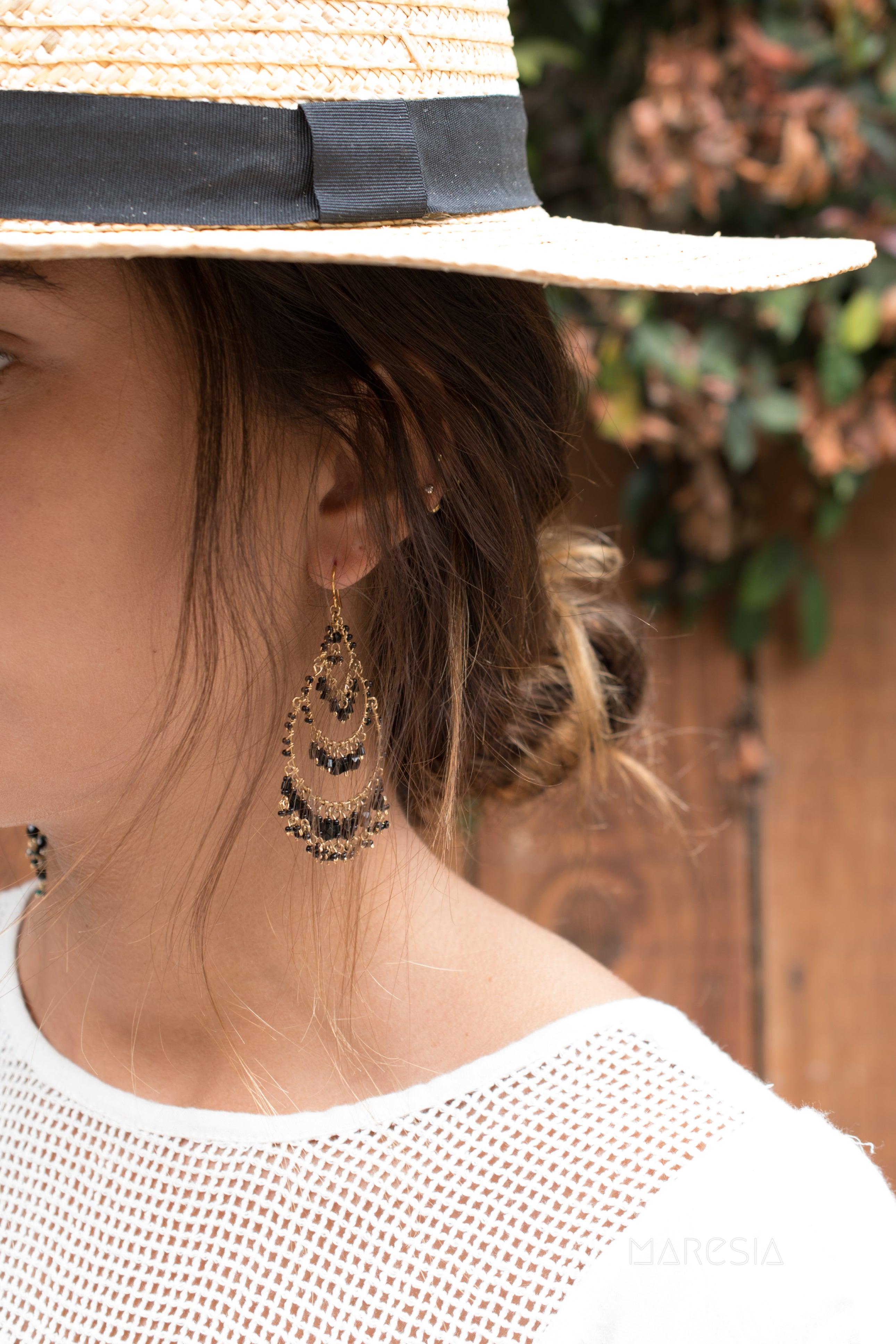 Leonora Chandelier Earrings ~Gold Plated ~ SME039 - Maresia Jewelry