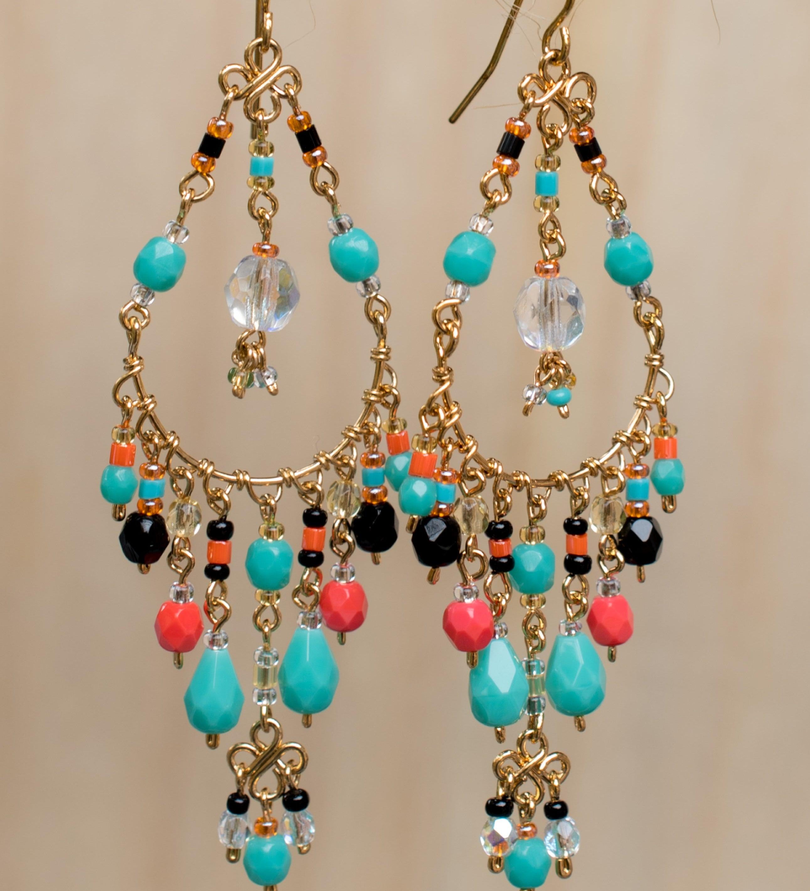 Leticia Chandelier Earrings ~Gold Plated ~ SME032 - Maresia Jewelry