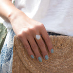 Lia Rainbow Moonstone Tear Drop Ring  ~ 18k Gold Plated ~  MR147 - Maresia Jewelry