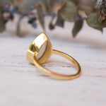 Lia Rainbow Moonstone Tear Drop Ring  ~ 18k Gold Plated ~  MR147 - Maresia Jewelry