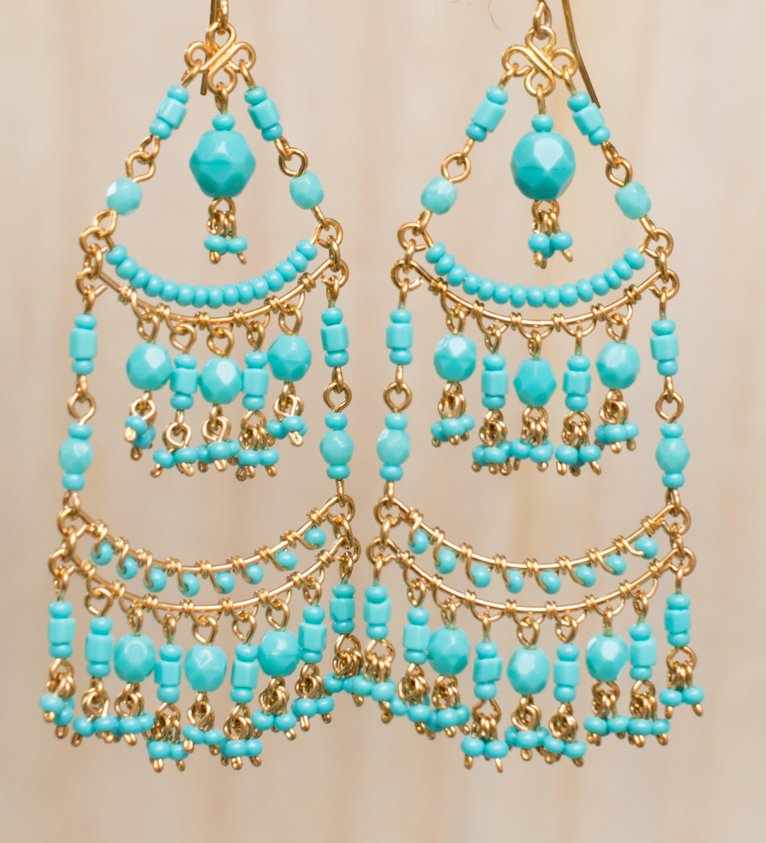 Lica Chandelier Earrings ~Gold Plated ~ SME034 - Maresia Jewelry