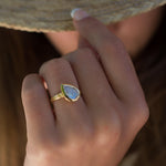 Rainbow Moonstone Ring  ~ 18k Gold Plated ~ - Maresia Jewelry