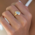 Rainbow Moonstone Ring  ~ 18k Gold Plated ~ - Maresia Jewelry
