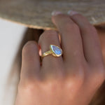 Rainbow Moonstone Ring  ~ 18k Gold Plated ~ - Maresia Jewelry