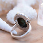 Copper Turquoise Ring ~ Mix metals ~ oval shape ~Sterling Silver 925 and brass ~ Handmade ~ Gemstone ~ Statement~ December Birthstone~ MR291