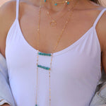 Long Turquoise Necklace ~ Sterling Silver 925 or Gold Filled - Maresia Jewelry