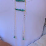 Long Turquoise Necklace ~ Sterling Silver 925 or Gold Filled - Maresia Jewelry