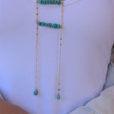 Long Turquoise Necklace ~ Sterling Silver 925 or Gold Filled - Maresia Jewelry