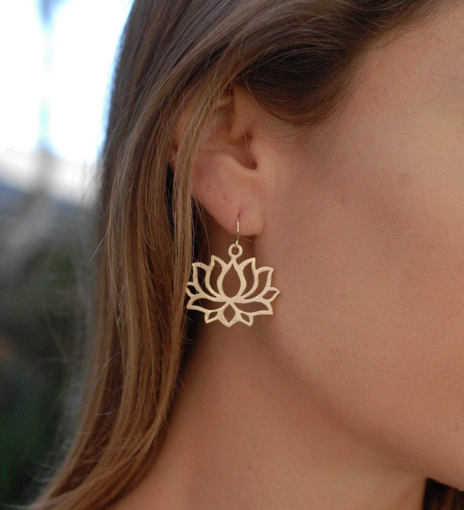 Lotus Earrings ~ 18k Gold Plated~ME038 - Maresia Jewelry