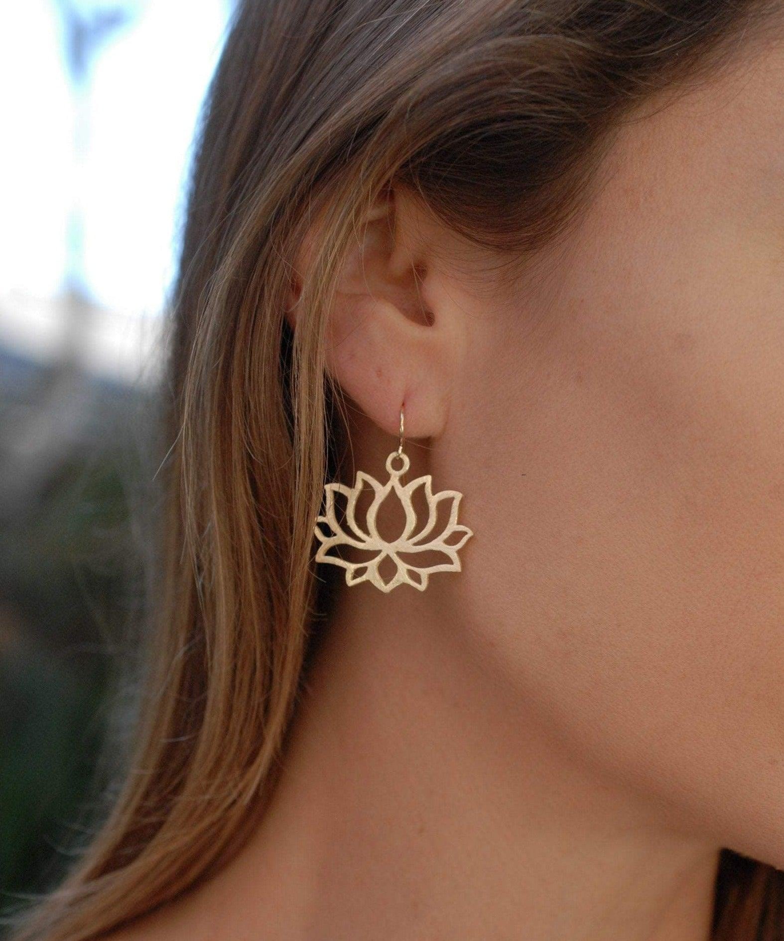 Lotus Earrings ~ 18k Gold Plated~ME038 - Maresia Jewelry