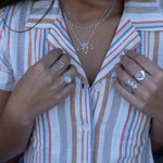 Moonstone Lotus Flower Necklace (only) ~ Sterling Silver 925 ~Jewelry  ~ Minimalist~ Handmade~ Thin Chain~ Delicate ~Layered ~ MN077