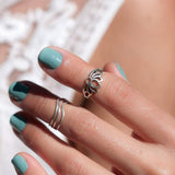 Lotus midi ring  ~ Sterling Silver 925 ~ MR171 - Maresia Jewelry