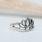 Lotus midi ring  ~ Sterling Silver 925 ~ MR171 - Maresia Jewelry