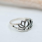 Lotus midi ring  ~ Sterling Silver 925 ~ MR171 - Maresia Jewelry