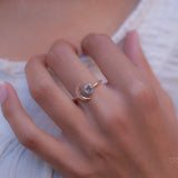 Blue Topaz Crescent Moon Ring ~ Sterling Silver 925 ~ MR118A - Maresia Jewelry