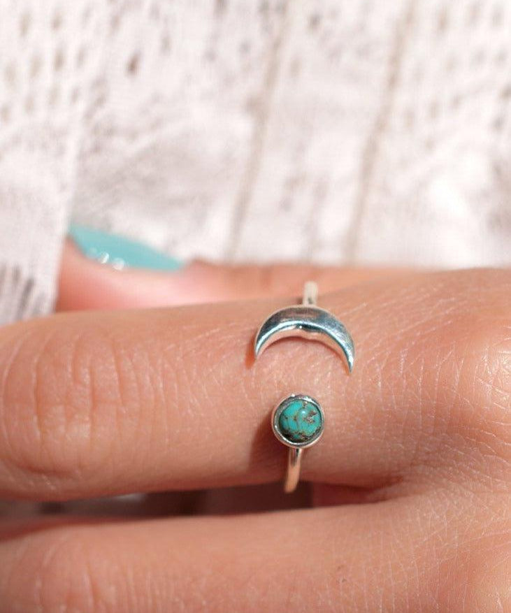 Copper Turquoise Ring ~ Sterling Silver 925 ~MR119 - Maresia Jewelry