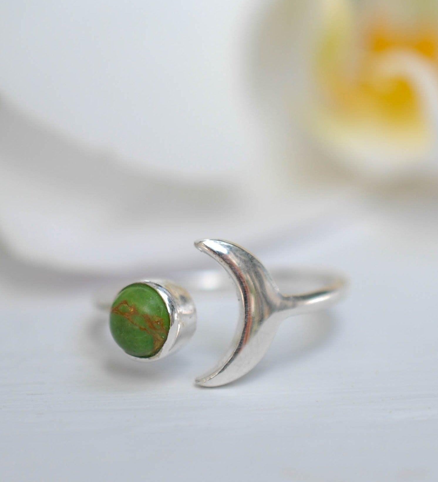 Green Copper Turquoise Ring ~ Sterling Silver 925 ~MR048 - Maresia Jewelry