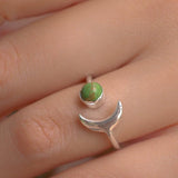Green Copper Turquoise Ring ~ Sterling Silver 925 ~MR048 - Maresia Jewelry