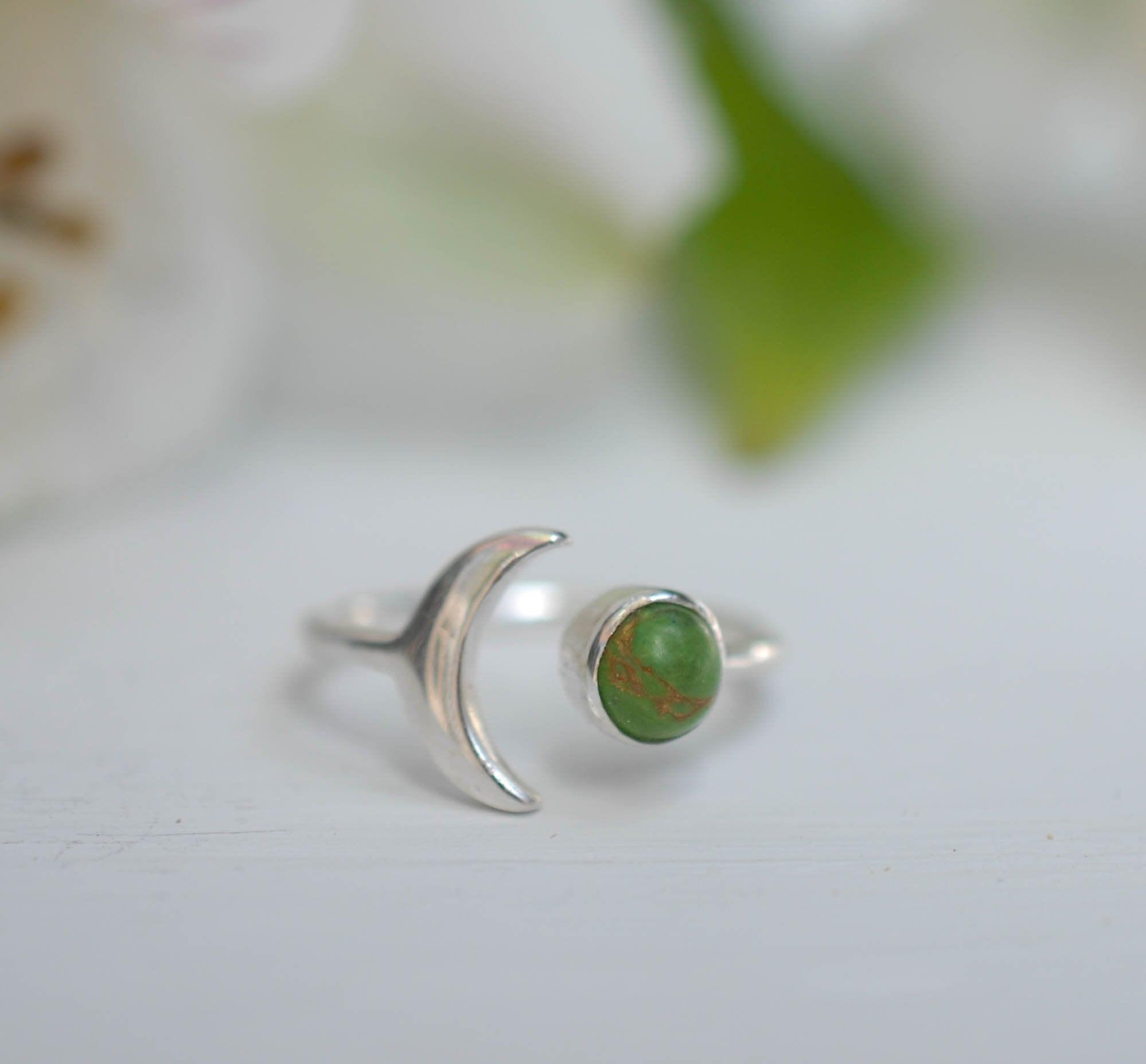 Green Copper Turquoise Ring ~ Sterling Silver 925 ~MR048 - Maresia Jewelry