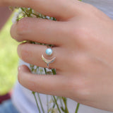 Larimar Moon Ring ~ Sterling Silver 925 ~ MR131 - Maresia Jewelry
