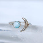 Larimar Moon Ring ~ Sterling Silver 925 ~ MR131 - Maresia Jewelry