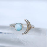 Larimar Moon Ring ~ Sterling Silver 925 ~ MR131 - Maresia Jewelry