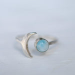 Larimar Moon Ring ~ Sterling Silver 925 ~ MR131 - Maresia Jewelry