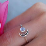 Moonstone Ring ~ Sterling Silver 925 ~MR116 - Maresia Jewelry