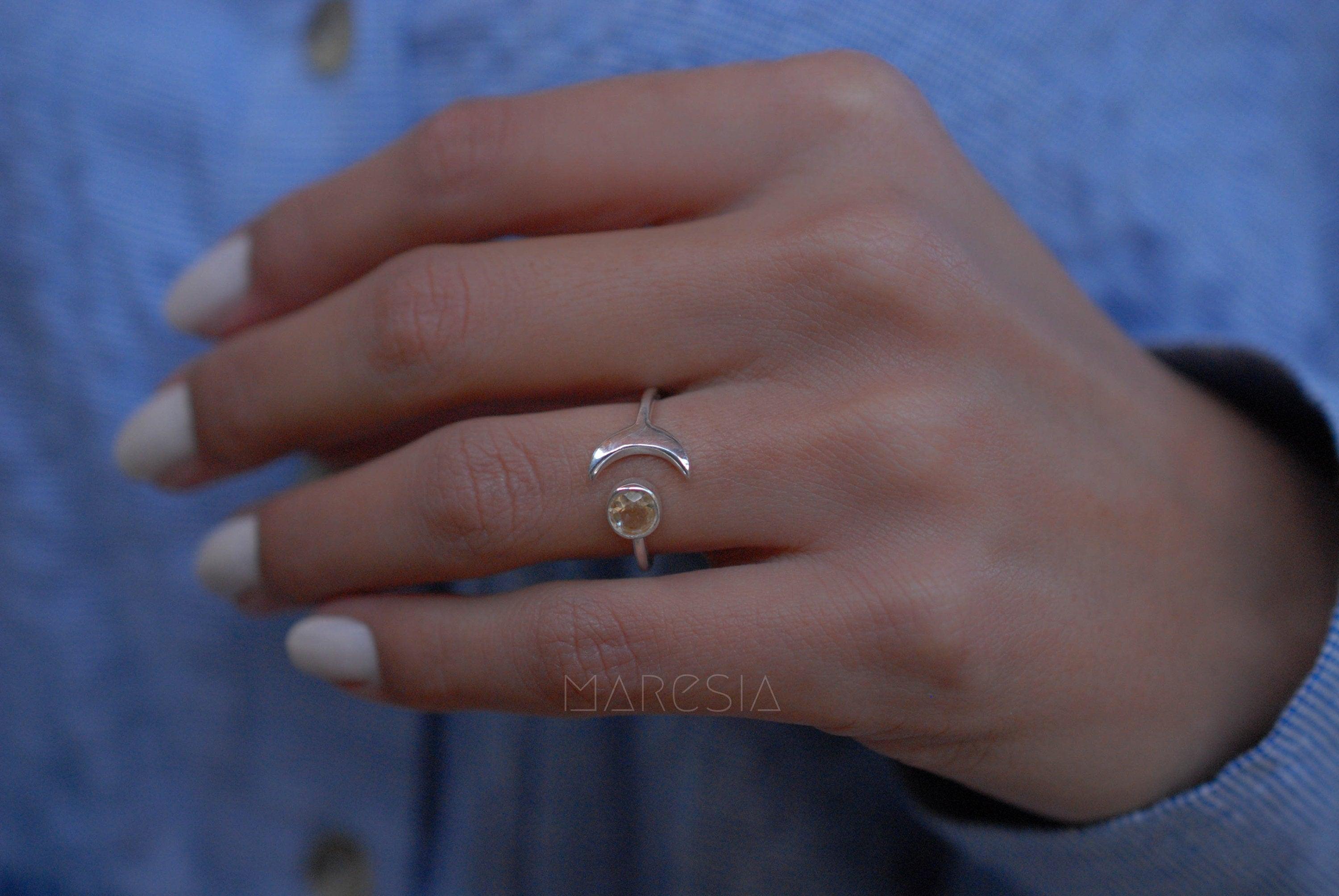 Yellow topaz Ring ~ Sterling Silver 925 ~MR050 - Maresia Jewelry