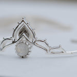 Moonstone, Aqua Chalcedony, Labradorite and Rose quartz Adjustable Bracelet ~ Sterling Silver 925 ~ Handmade ~ Statement ~Jewelry MB034B