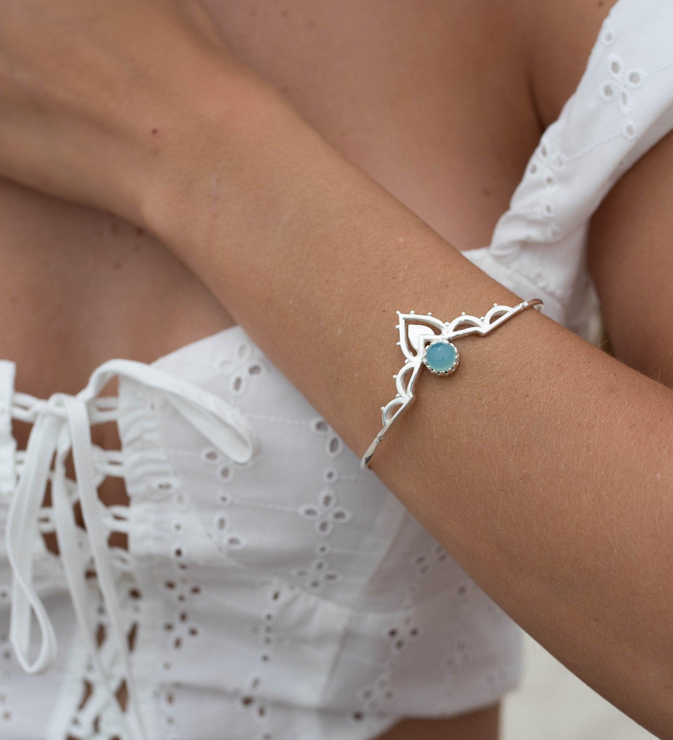 Moonstone, Aqua Chalcedony, Labradorite and Rose quartz Adjustable Bracelet ~ Sterling Silver 925 ~ Handmade ~ Statement ~Jewelry MB034D