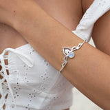 Moonstone, Aqua Chalcedony, Labradorite and Rose quartz Adjustable Bracelet ~ Sterling Silver 925 ~ Handmade ~ Statement ~Jewelry MB034D