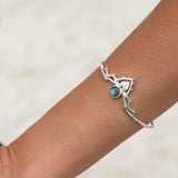Moonstone, Aqua Chalcedony, Labradorite and Rose quartz Adjustable Bracelet ~ Sterling Silver 925 ~ Handmade ~ Statement ~Jewelry MB034D