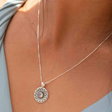 Moonstone or Labradorite Pendant ~Mandala ~ Sterling Silver 925  ~ Delicate ~ Bohemian ~  Charm ~ MN084