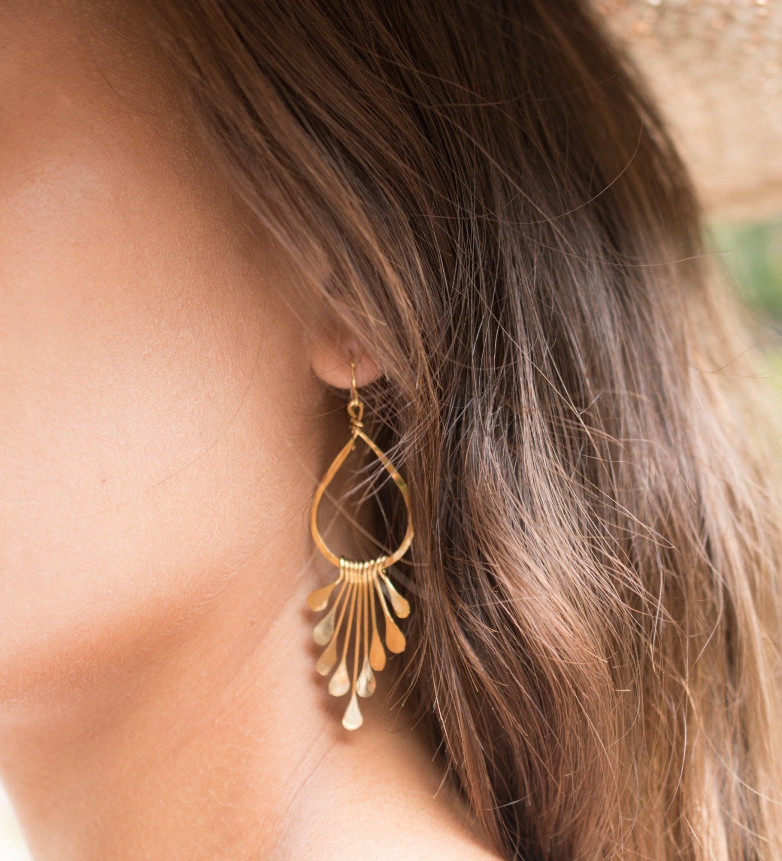 Maria Tear Drop Earrings ~Gold Plated or Silver Plated ~ SME016 - Maresia Jewelry