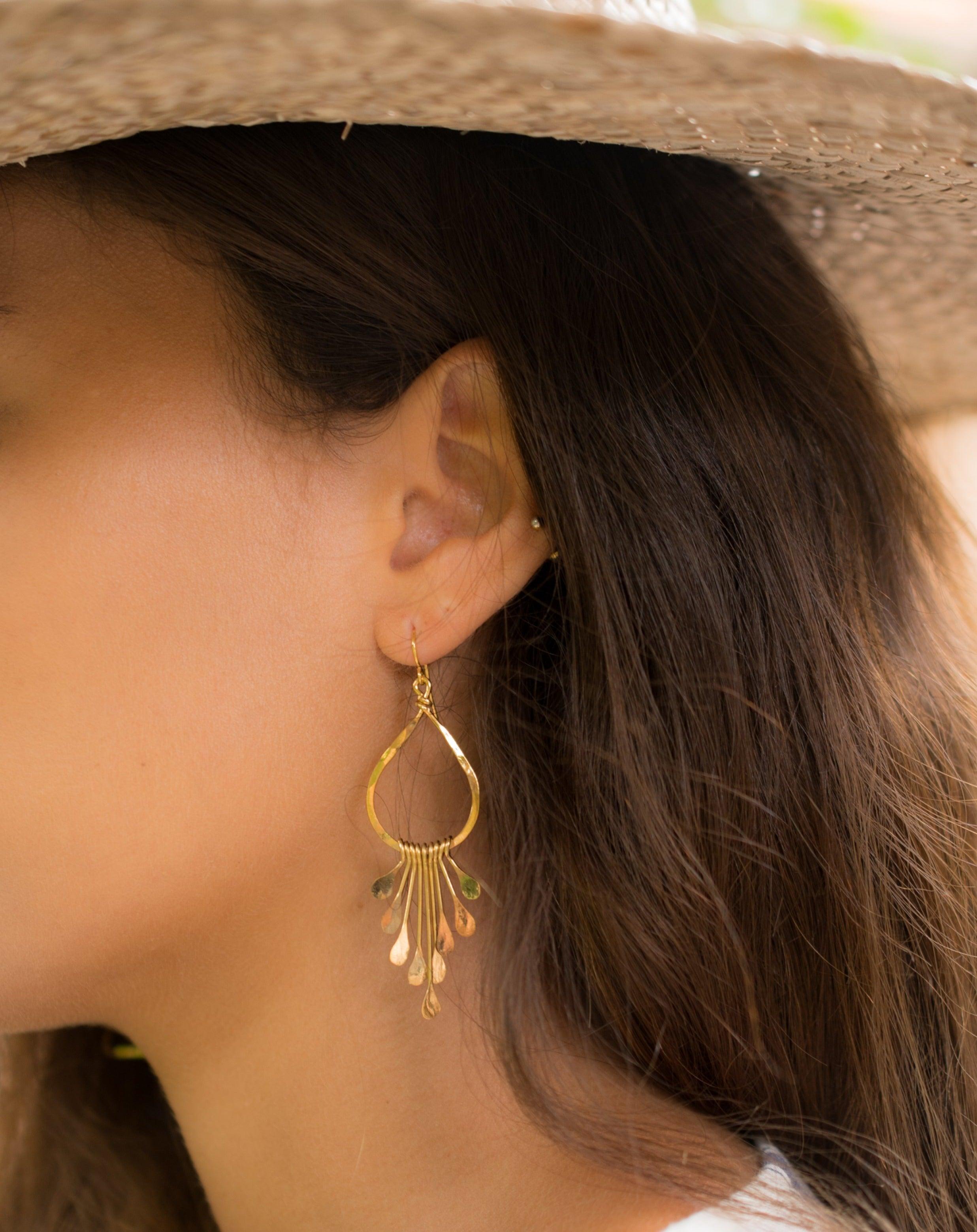 Maria Tear Drop Earrings ~Gold Plated or Silver Plated ~ SME016 - Maresia Jewelry
