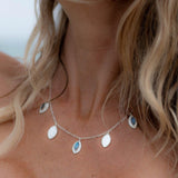 Labradorite or Moonstone Necklace ~ Sterling Silver 925 ~ Gemstone ~Statement ~ Jewelry ~ Minimalist ~ Statement ~ Handmade~ Delicate MN066