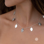 Labradorite or Moonstone Necklace ~ Sterling Silver 925 ~ Gemstone ~Statement ~ Jewelry ~ Minimalist ~ Statement ~ Handmade~ Delicate MN066